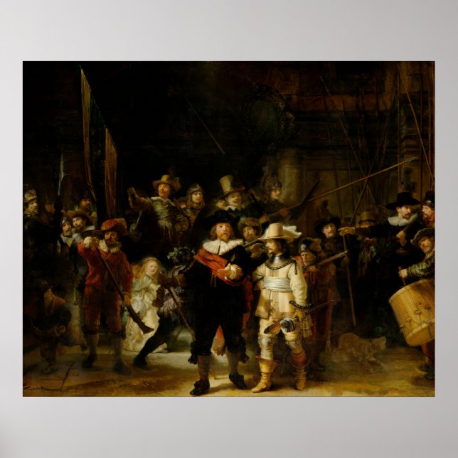 Poster De Nachtwacht, Rembrandt (Devant)