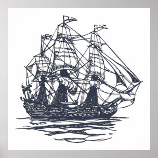 Poster de navire nautique