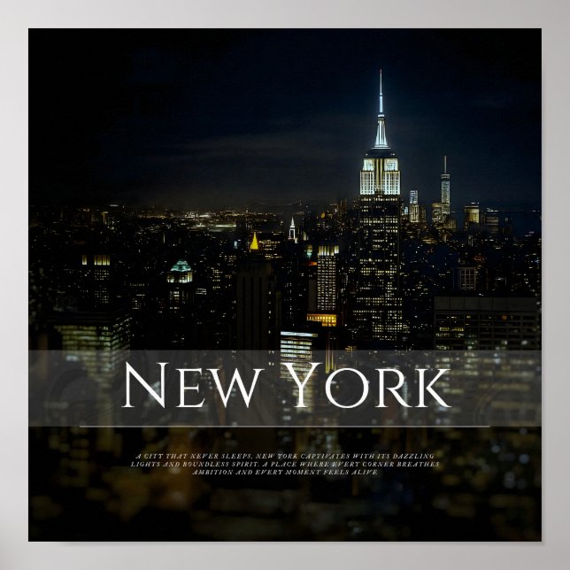 Poster de New York City Skyline - Modern Wall Art  (Devant)