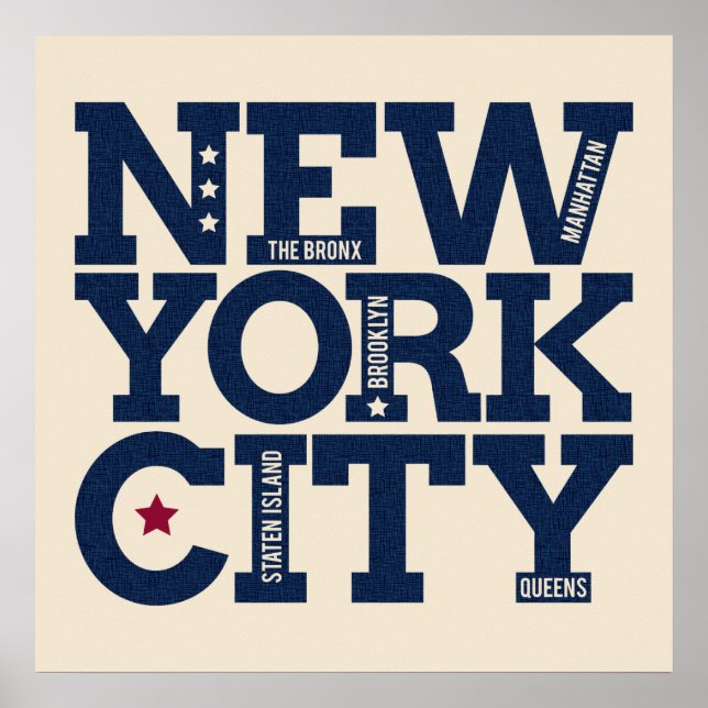 Poster de New York City Typographie (Devant)