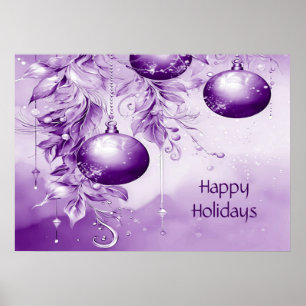 Poster de Noël des Ornements violets