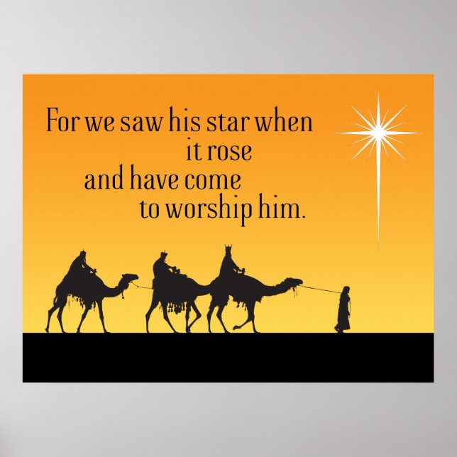 Poster de Noël des Trois Sages Hommes Star de Beth (Devant)