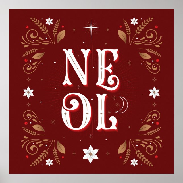 Poster de Noël du premier Noel 24x24 (Devant)
