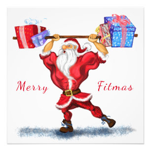 Poster de Noël Fitness Père Noël