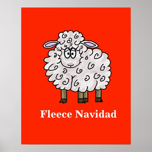 Poster de Noël Fleece Navidad Funny Sheep (Devant)