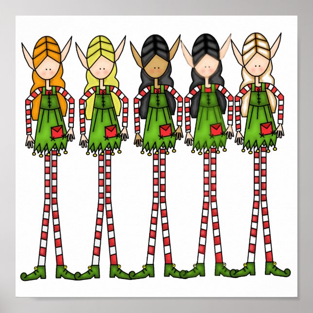 Poster de Noël magique elfe 15x15 (Devant)