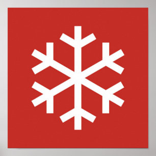 Poster de Noël rouge Snowflake
