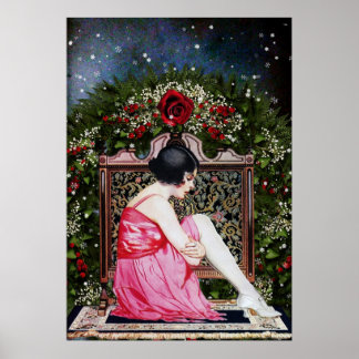 Poster de Noël vintage Flapper