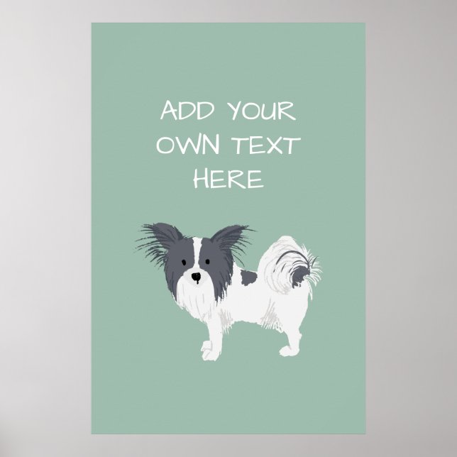Poster de nom de chien personnalisé Papillon (Devant)