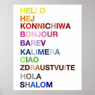 Poster De nombreuses façons de dire Bonjour