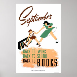 Poster De nouveau au travail d'école WPA 1940