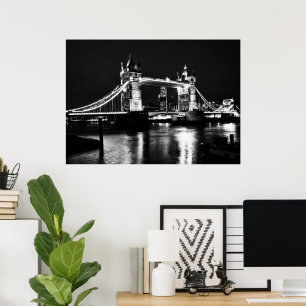 Poster de nuit de London, Tower Bridge