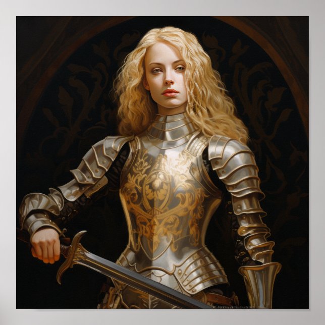 Poster de Paladin de Blonde - Jean d'Arc Inspiré W (Devant)