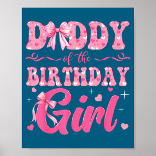 Poster De Papa Anniversaire Famille Rose Coquette