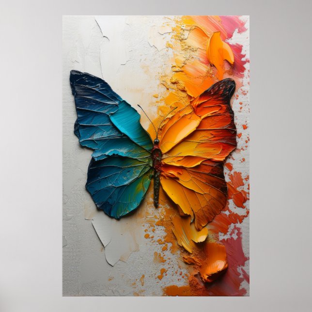 Poster de papillon de peinture à l'huile Vivid Win (Devant)
