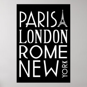 Poster de Paris, Londres, Rome et New York