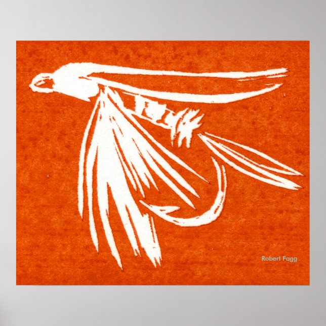 Poster de pêche à la mouche à la mouche "Red Midge (Devant)