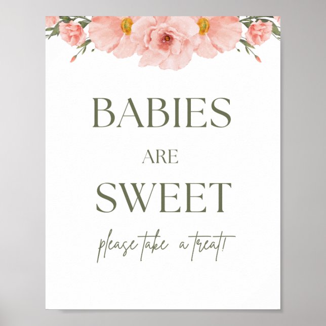 Poster De Pêche Baby shower Floral Les Bébés Sont  (Devant)