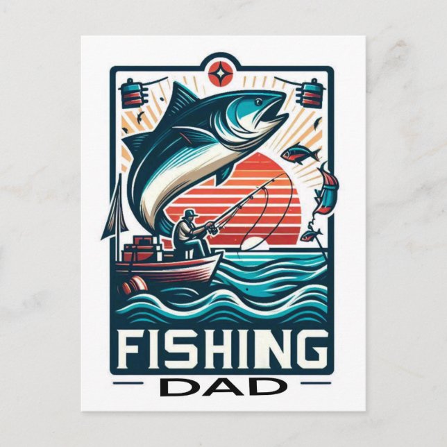 Poster de pêche, carte (Devant)