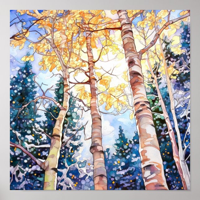 Poster de peinture à l'aquarelle de la forêt de Su (Devant)