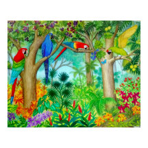 Poster de peinture à l'aquarelle de la Jungle de M