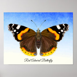 Poster de peinture à l'aquarelle de papillon de l'