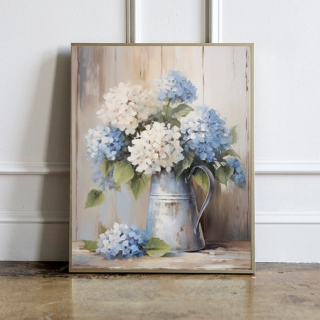 Poster de peinture à l'huile Blue Hydrangea (Créateur téléchargé)