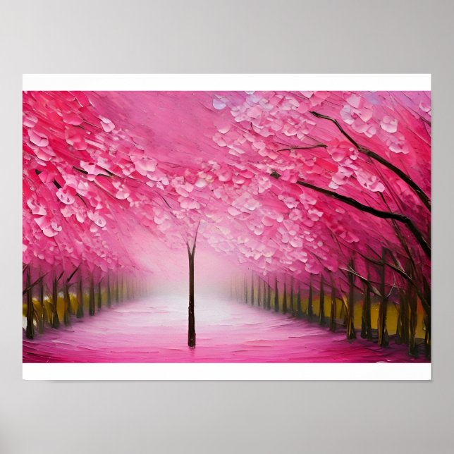 Poster de peinture à l'huile de Sakura de Cherry B (Devant)