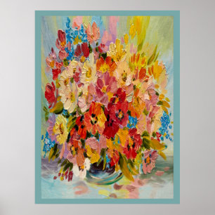 Poster de peinture à l'huile florale