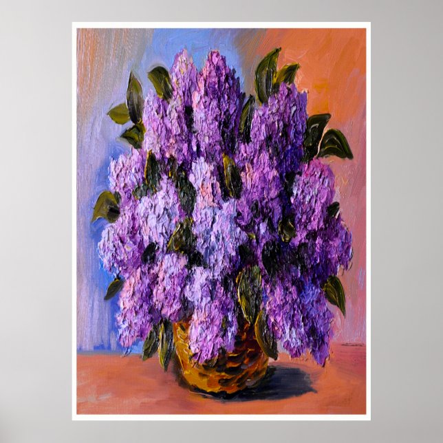 Poster de peinture à l'huile florale Lilacs (Devant)