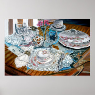 Poster de peinture à l'huile toujours porcelaine de vases