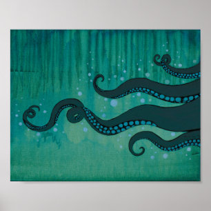 Poster de peinture acrylique Tentacles de pieuvre 