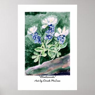 Poster de peinture aquarelle Bluebonnets Imprimer