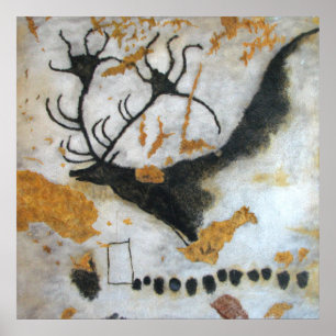 Poster de peinture de la grotte Lascaus Megalocero