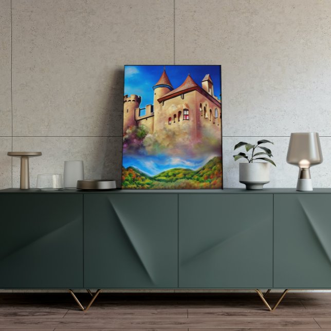 Poster de peinture nature et château (Créateur téléchargé)