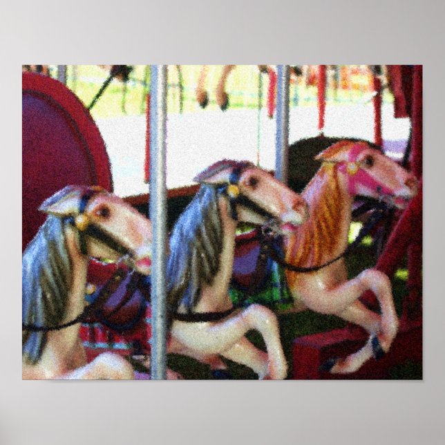 Poster de peinture photo pour chevaux de carrousel (Devant)
