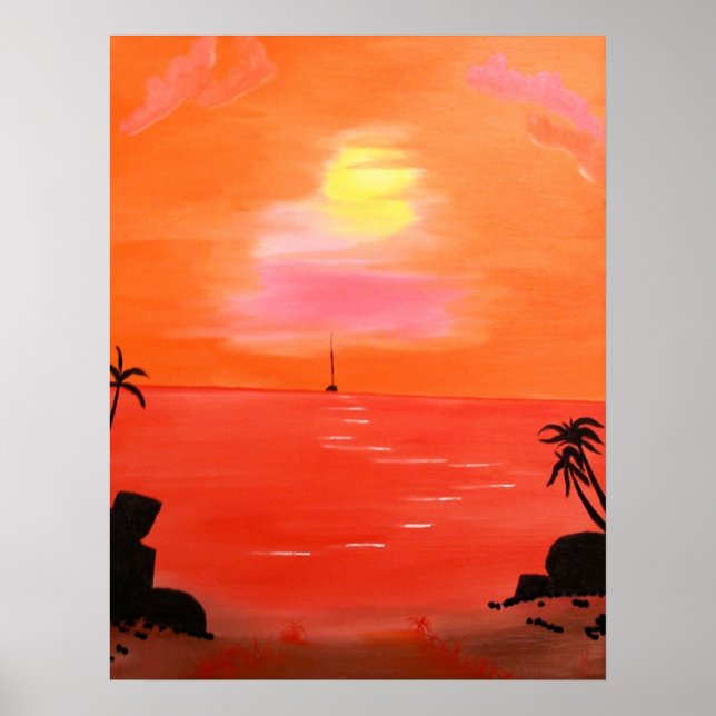 Poster de peinture Sky Sunset Orange (Devant)
