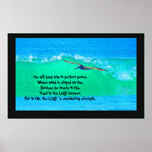 Poster de Pélican Surfing Isaiah 26:3-4