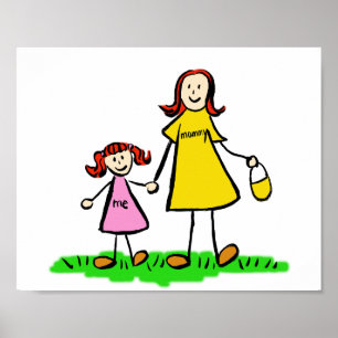 Poster de personnage de famille personnalisé de la