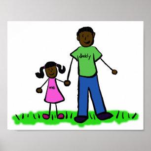 Poster de personnage de famille personnalisé père 