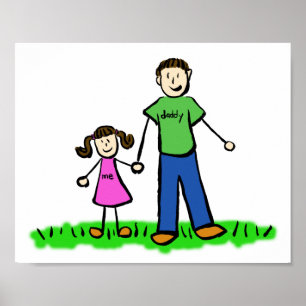 Poster de personnage de famille personnalisé père 