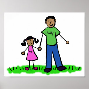 Poster de personnage de famille personnalisé père 