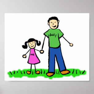 Poster de personnage de famille personnalisé père 