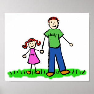 Poster de personnage de famille personnalisé père 