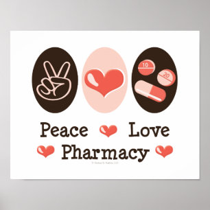 Poster de pharmacie Peace Love