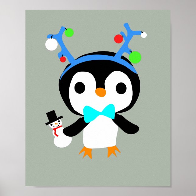 Poster de pingouin de Noël (Devant)