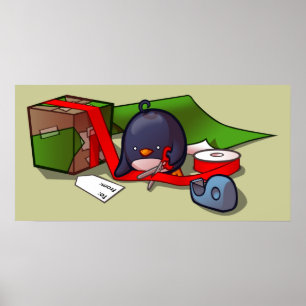 Poster de pingouin d'enveloppement actuel