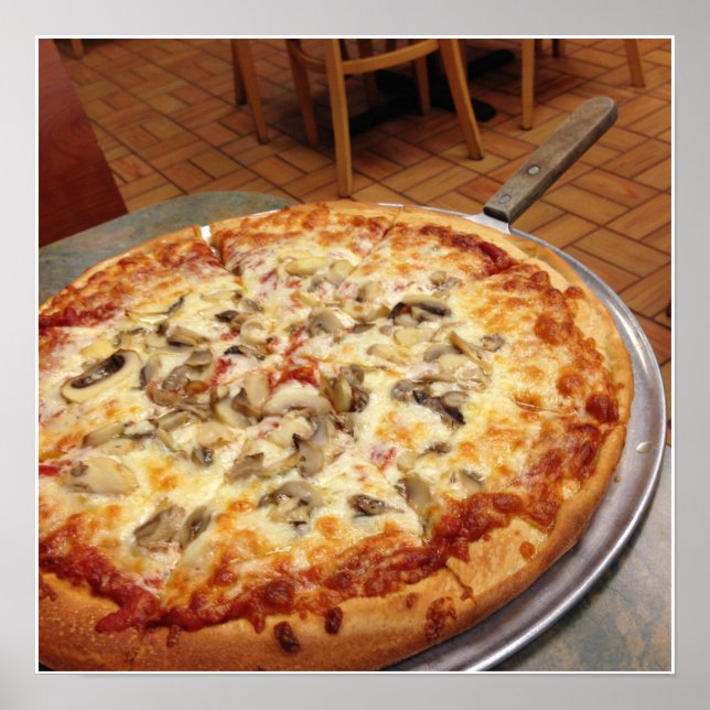 Poster de pizza aux champignons (Devant)