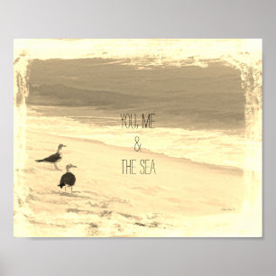 poster de plage photo sepia