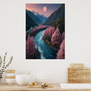 Poster de Pleine lune OEuvre murale cosmique